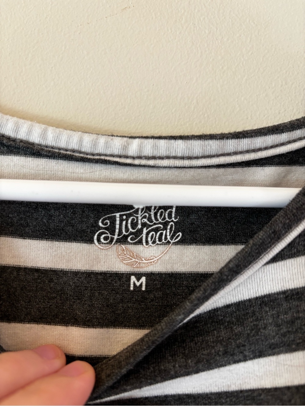 Tickled Teal - Grey and White Striped Women’s Dress Size Medium - Picture 5 of 5
